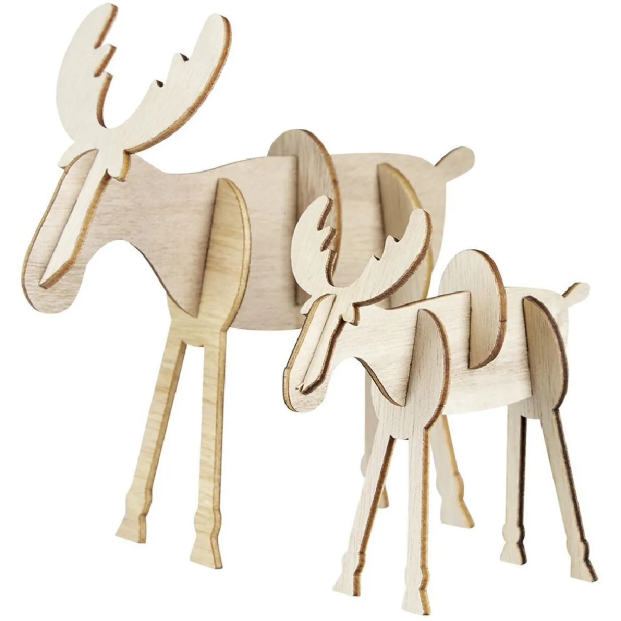 Renne de Noël en bois à assembler x2 < Gifi Outlet