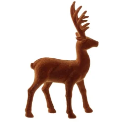 Renne de Noël floqué effet velours H24cm (2 modèles)