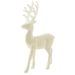 Renne de Noël floqué effet velours H24cm (2 modèles)