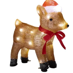 Renne de Noël lumineux 30LED acrylique marron H30 cm