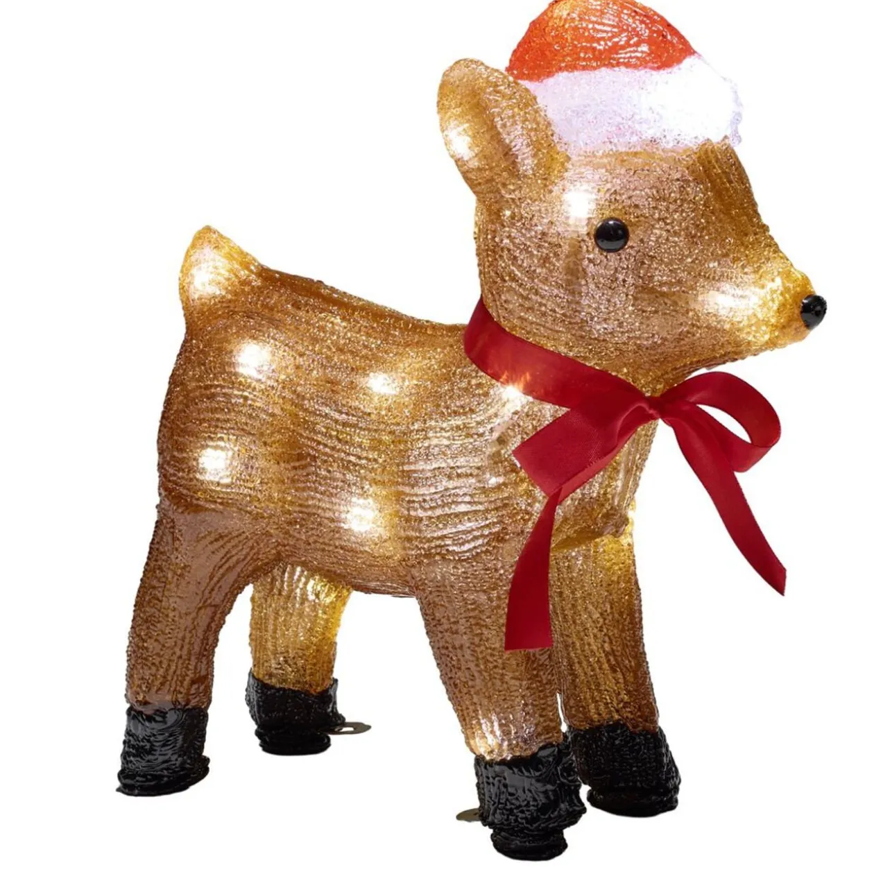 Renne de Noël lumineux 30LED acrylique marron H30 cm
