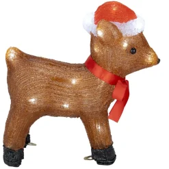 Renne de Noël lumineux 30LED acrylique marron H30 cm
