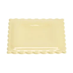 Repose-cuillère forme raviole carré céramique beige 15x15cm