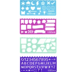 Règle pochoir x4 plastique 15cm