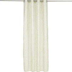 Rideau blanc imprimé feuillage vert lin et polyester 140x240cm < Gifi Discount