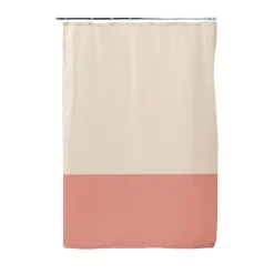 Rideau de douche bicolore beige et corail 180x200cm < Gifi Outlet