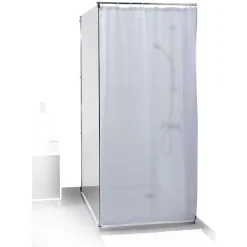 Rideau de douche motif carré blanc opaque 180xH200cm < Gifi Hot