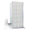 Rideau de douche motif feuillage et floral blanc vert rouge 180x200cm