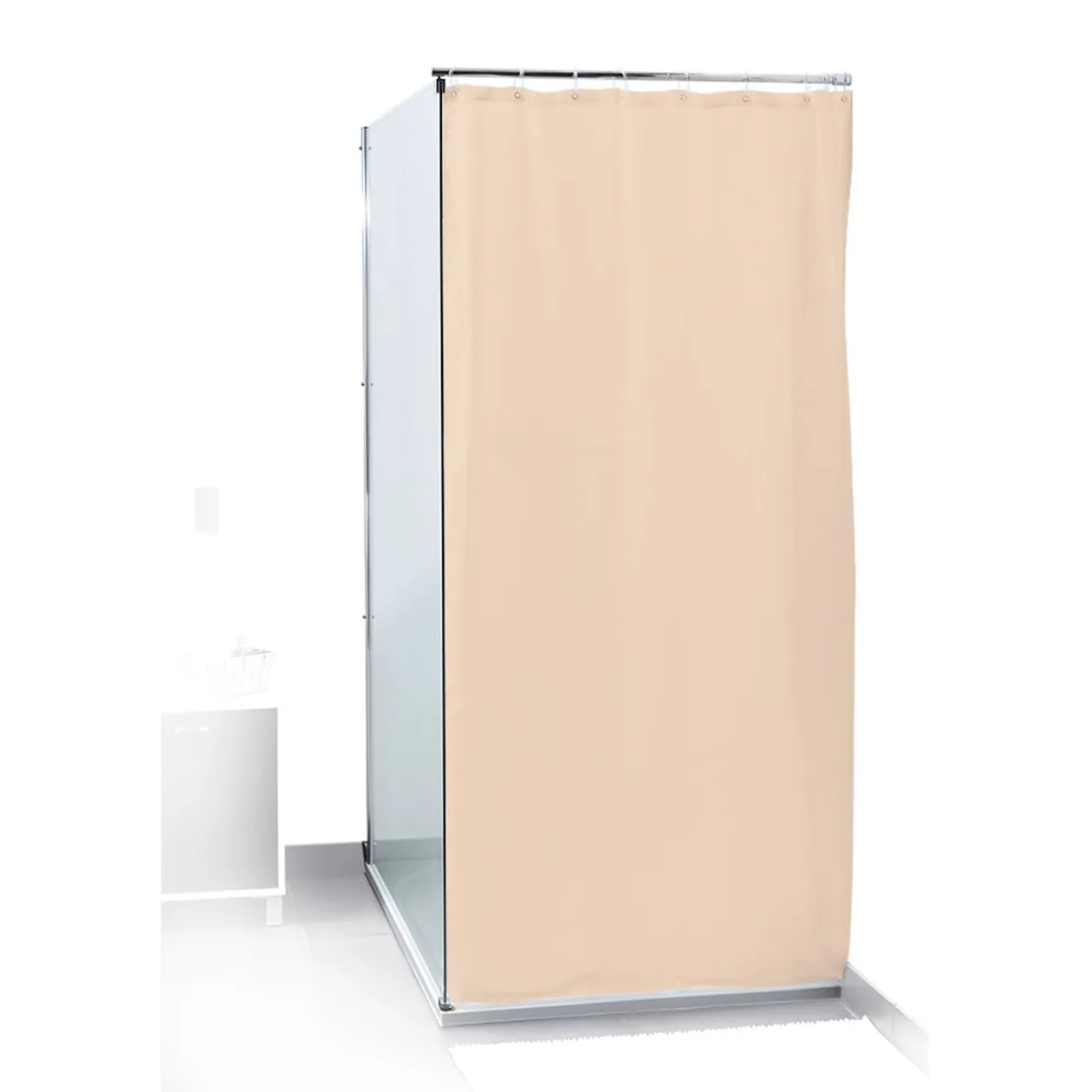 Rideau de douche uni rose 180x200cm