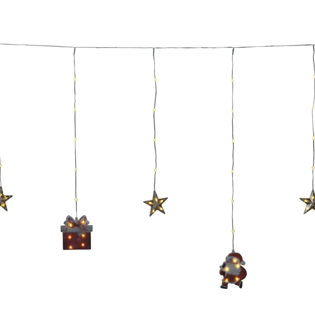 Rideau de fenêtre Noël 90LED lumineux figurines et étoiles L300cm < Gifi Online