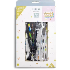 Rideau de porte anniversaire aluminium thème candy 1x2m