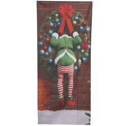 Rideau de porte lumineux 38LED décor lutin de Noël 90xH200cm