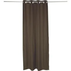 Rideau occultant effet tramé marron 140x240cm < Gifi