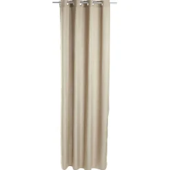 Rideau occultant à oeillets effet lin 140x240cm - 2 coloris beige ou gris