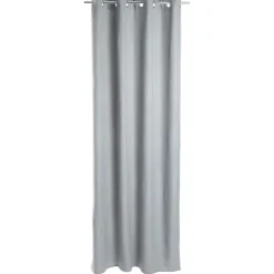 Rideau occultant à oeillets effet lin 140x240cm - 2 coloris beige ou gris