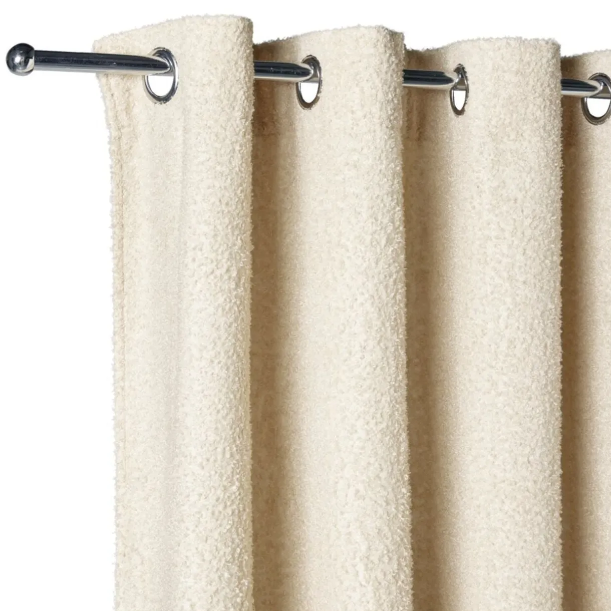 Rideau à oeillets bouclette polyester beige 140x240cm < Gifi Sale