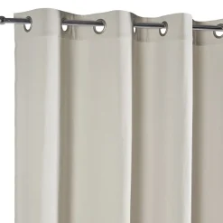 Rideau à oeillets coton lavé beige 140x240cm < Gifi Discount