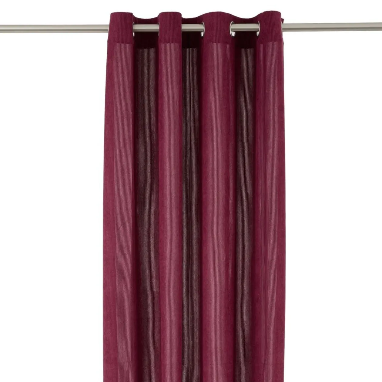 Rideau à oeillets côtelé polyester uni 140x240cm (3 modèles)