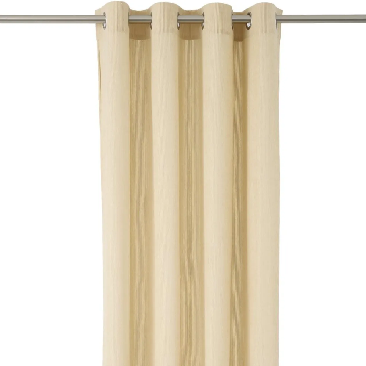 Rideau à oeillets côtelé polyester uni 140x240cm (3 modèles)