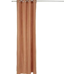Rideau à oeillets gaze de coton terracotta uni 135xL240cm