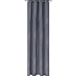 Rideau à oeillets gaze de coton gris uni 135xL240cm