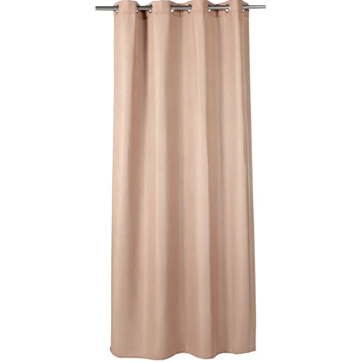 Rideau à oeillets 140x240cm polyester effet lin taupe < Gifi Online