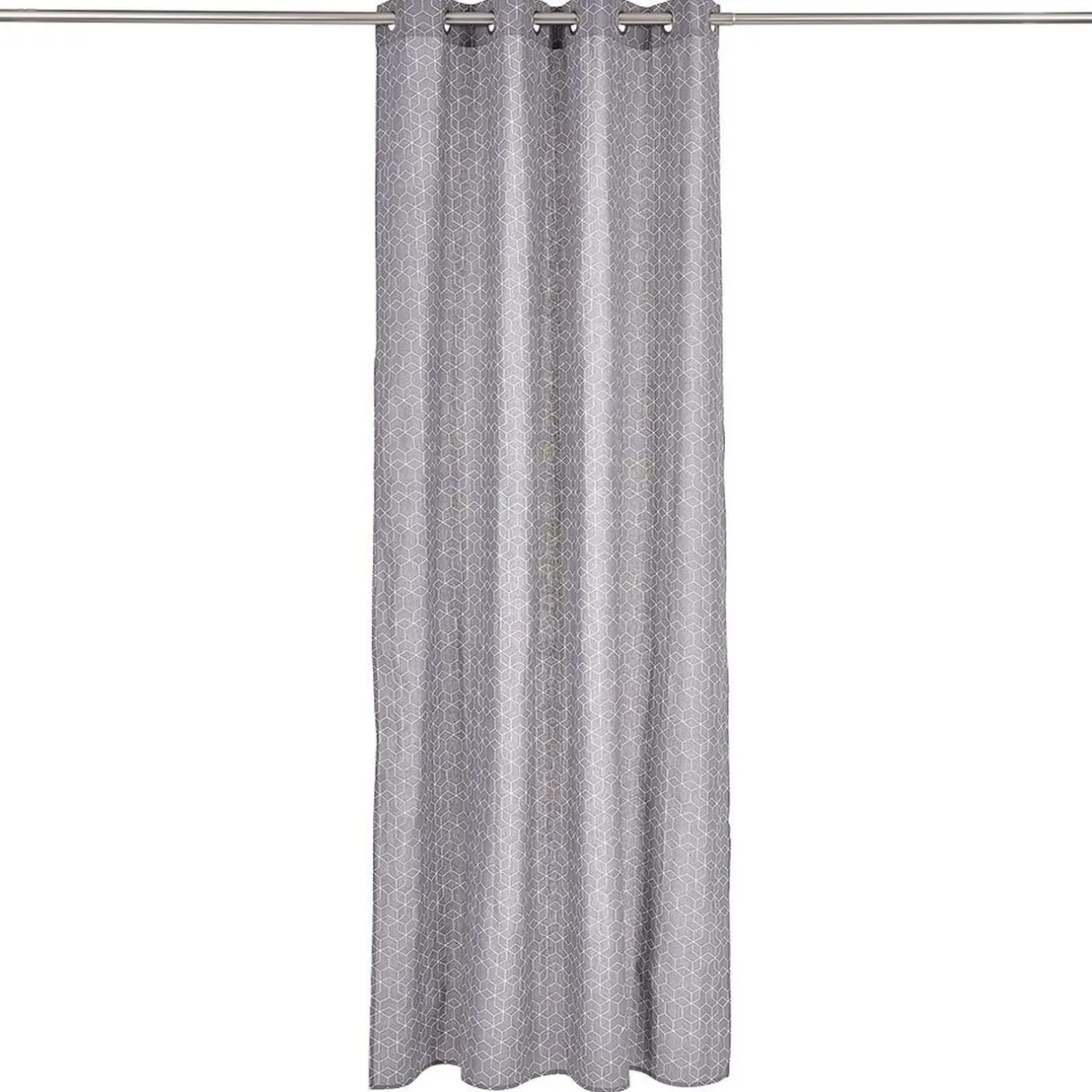 Rideau polycoton 140x240cm imprimé géométrique gris < Gifi Online