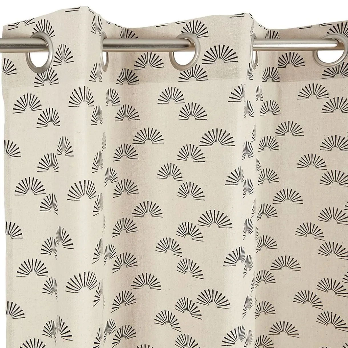 Rideau polycoton 140x240cm imprimé taupe noir < Gifi Clearance