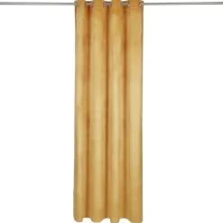 Rideau polyester 140x240cm effet velours jaune < Gifi Outlet