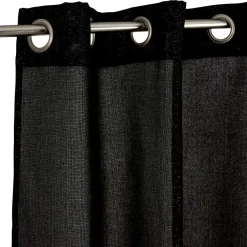 Rideau uni noir et fil métallique brillant 100% polyester 140x240cm < Gifi Sale