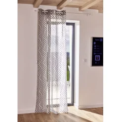 Rideau voilage à oeillets 140x240cm polyester imprimé rayures