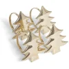 Rond serviette sapin métal rose x4