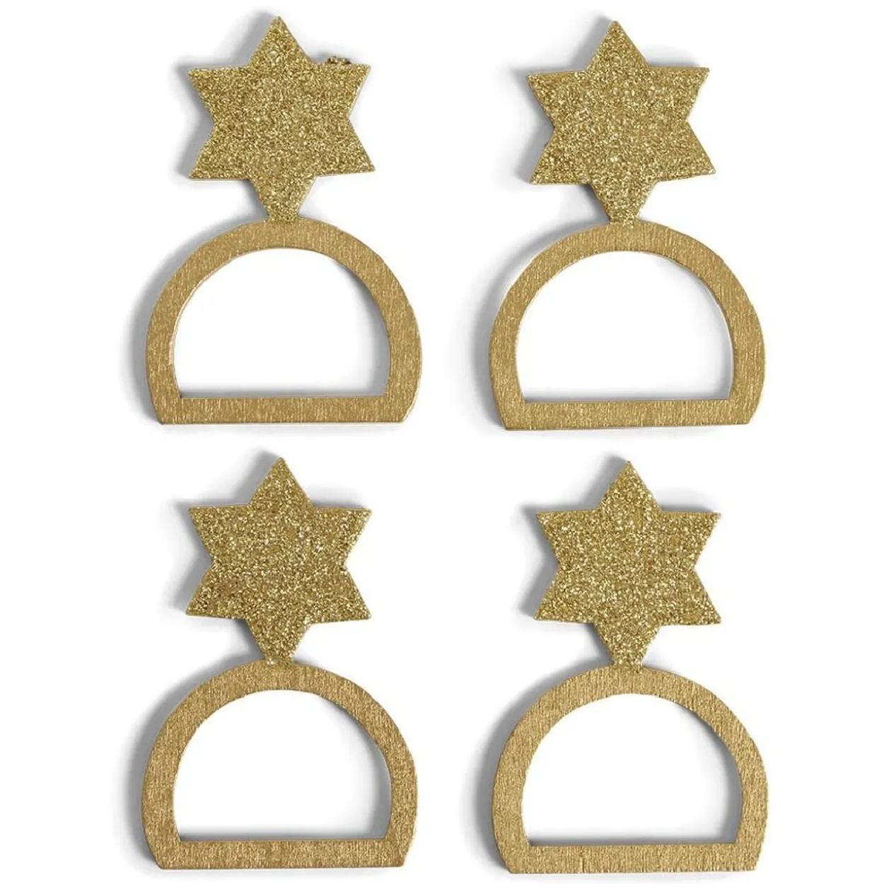Rond serviette étoile bois doré x6
