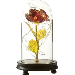 Rose éternelle avec LED rouge et doré < Gifi