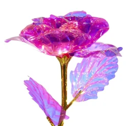Rose éternelle irisée lumineuse avecLED 15x15xH50cm (3 modèles) < Gifi Online