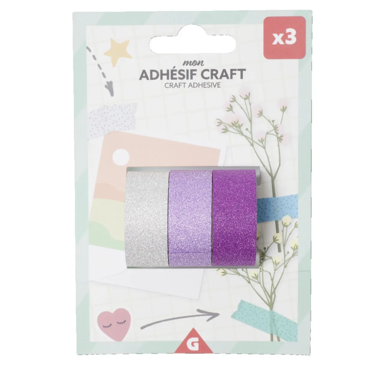 Rouleau adhésif kraft créatif 9x12xH3cm x3 (2 modèles) < Gifi Discount