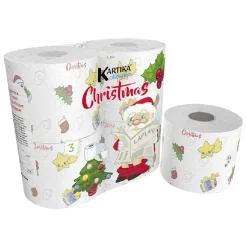 Rouleau de papier de toilette motif Noël x4