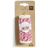 Rouleau fil coton rouge et blanc 15m