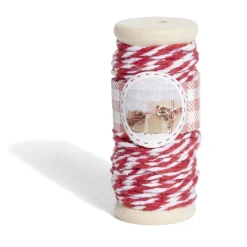 Rouleau fil coton rouge et blanc 15m