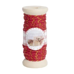 Rouleau fil coton rouge et doré 15m < Gifi New