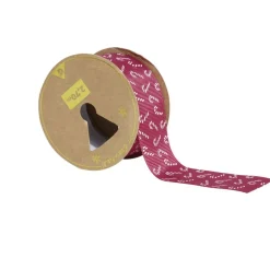 Rouleau ruban imprimé sucre d'orge rouge et blanc 2,7m