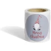 Rouleau étiquette autocollante Merry Christmas gnome Père Noël Ø3cm x50