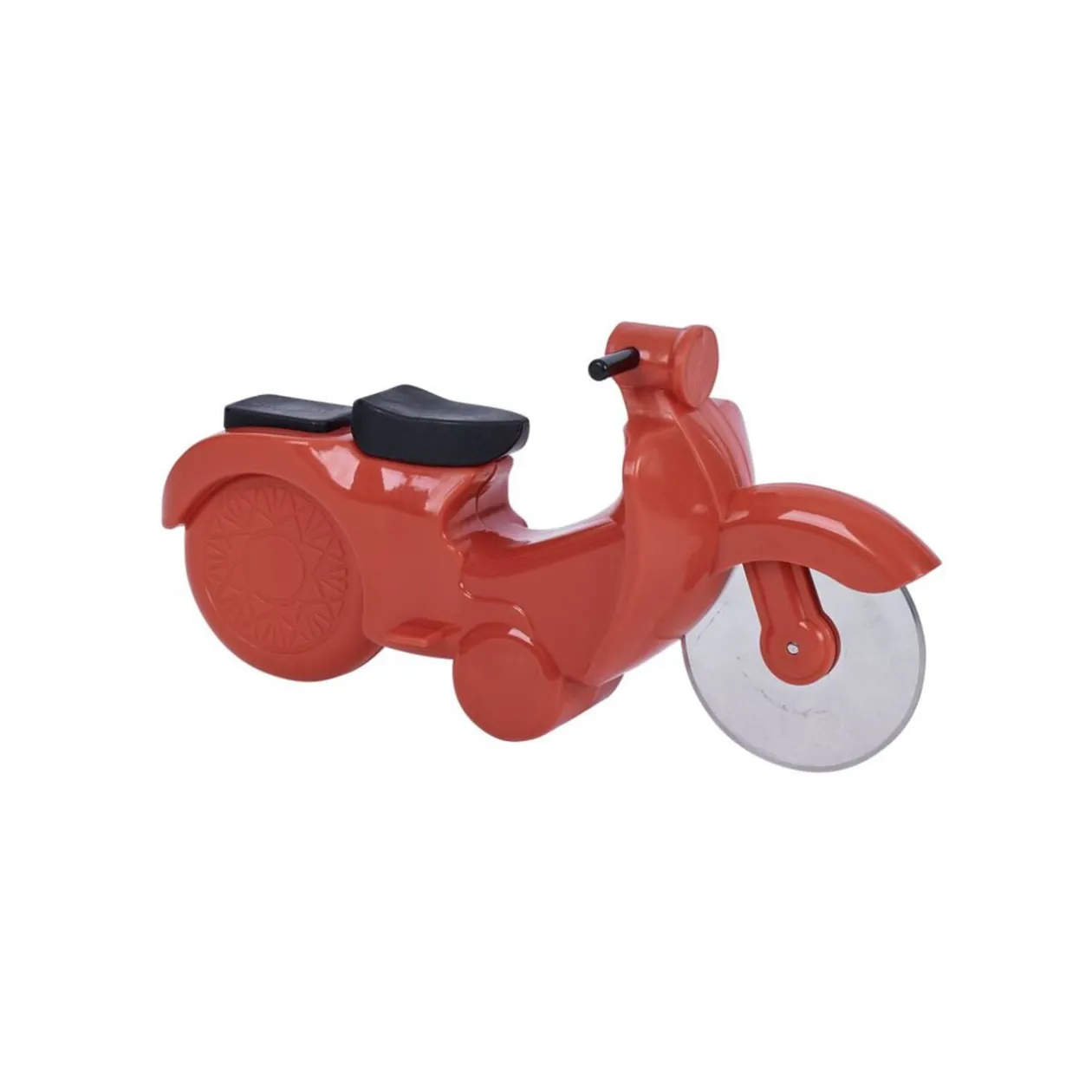 Roulette à pizza forme scooter rouge ou bleu