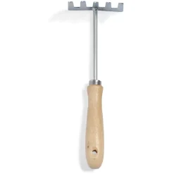 Râteau à fleurs 5 dents métal manche bois L26.5cm < Gifi New