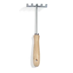Râteau à fleurs 5 dents métal manche bois L26.5cm < Gifi New