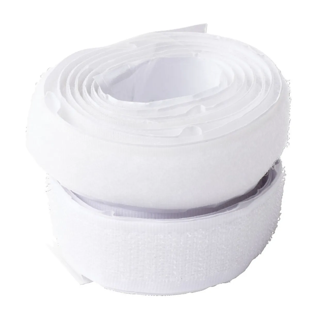 Ruban à boucle autocollant nylon blanc 1m