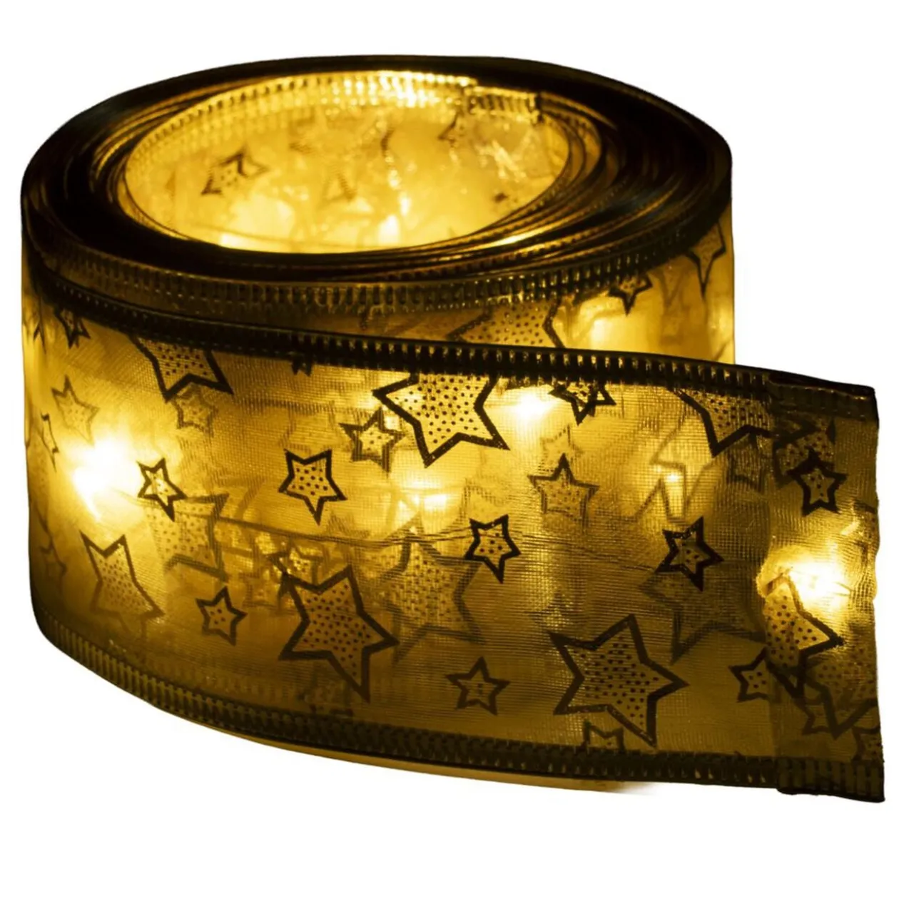Ruban lumineux 50 LED tissu motif Noël 5m (2 modèles)