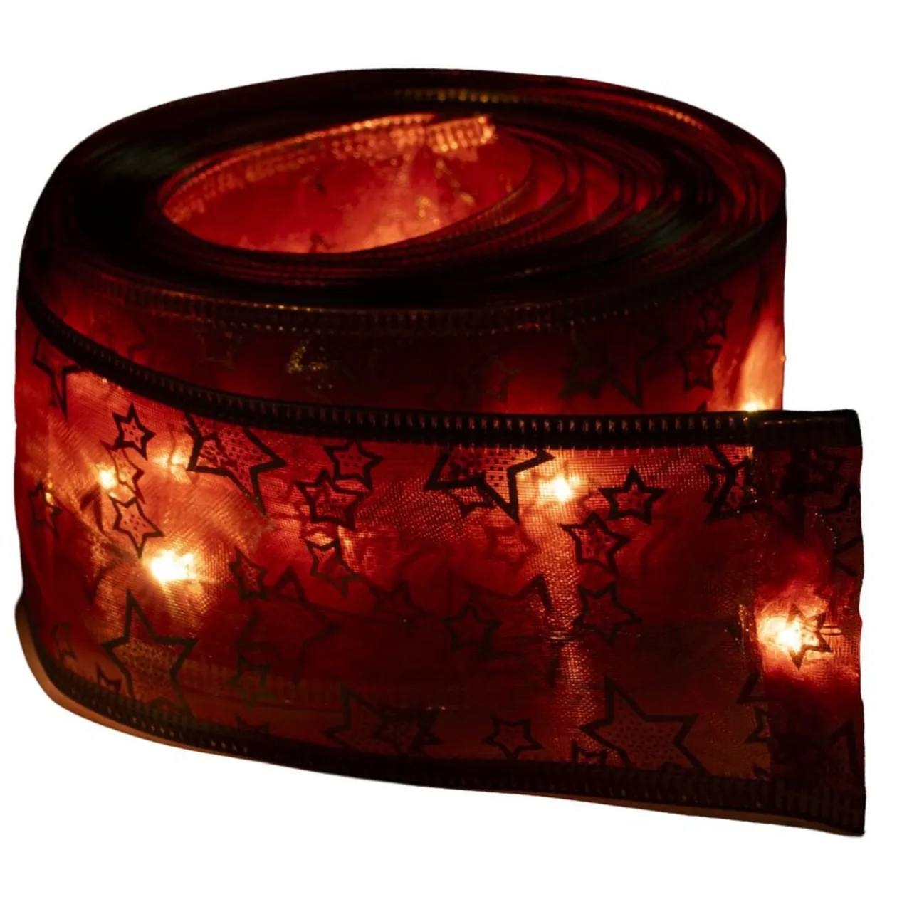 Ruban lumineux 50 LED tissu motif Noël 5m (2 modèles)