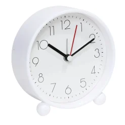 Réveil analogique à quartz en plastique avec alarme 11,5x4xH11cm (3 modèles)