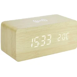 Réveil rectangulaire bois naturel